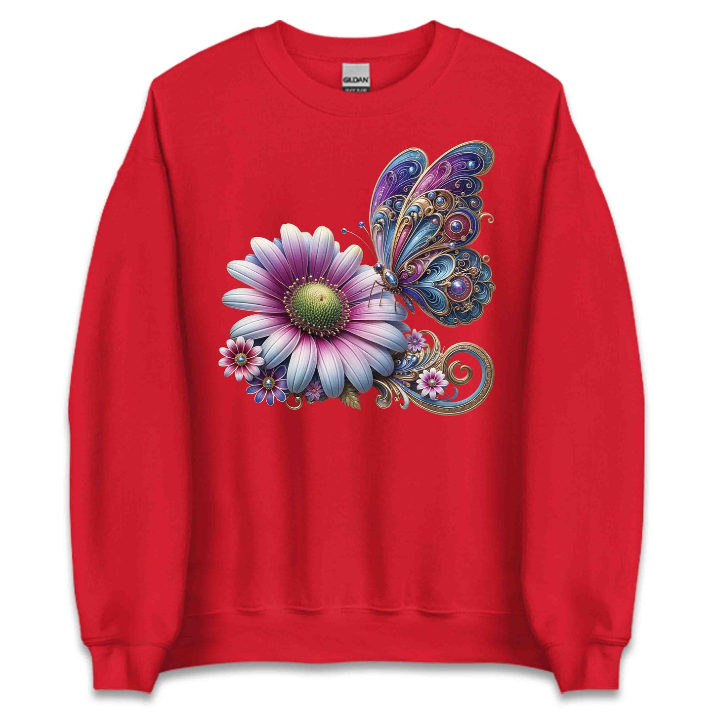 Bohemian Butterfly Floral Whimsical Nature-Inspired Daisy Flower | PRODUCT CODE: BHMNETFLWYN