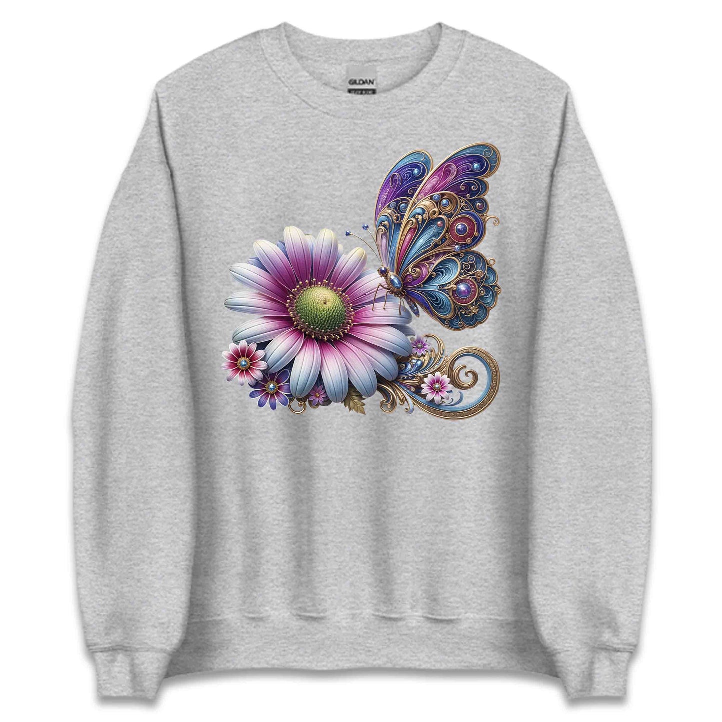 Bohemian Butterfly Floral Whimsical Nature-Inspired Daisy Flower | PRODUCT CODE: BHMNETFLWYN