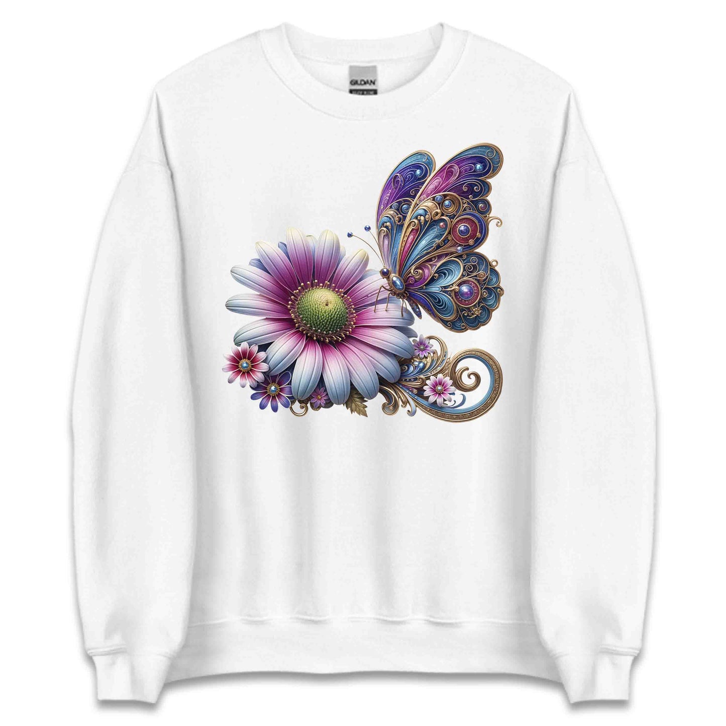 Bohemian Butterfly Floral Whimsical Nature-Inspired Daisy Flower | PRODUCT CODE: BHMNETFLWYN
