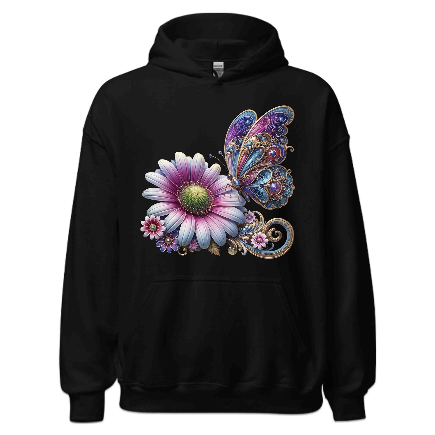 Bohemian Butterfly Floral Whimsical Nature-Inspired Daisy Flower | PRODUCT CODE: BHMNETFLWYN