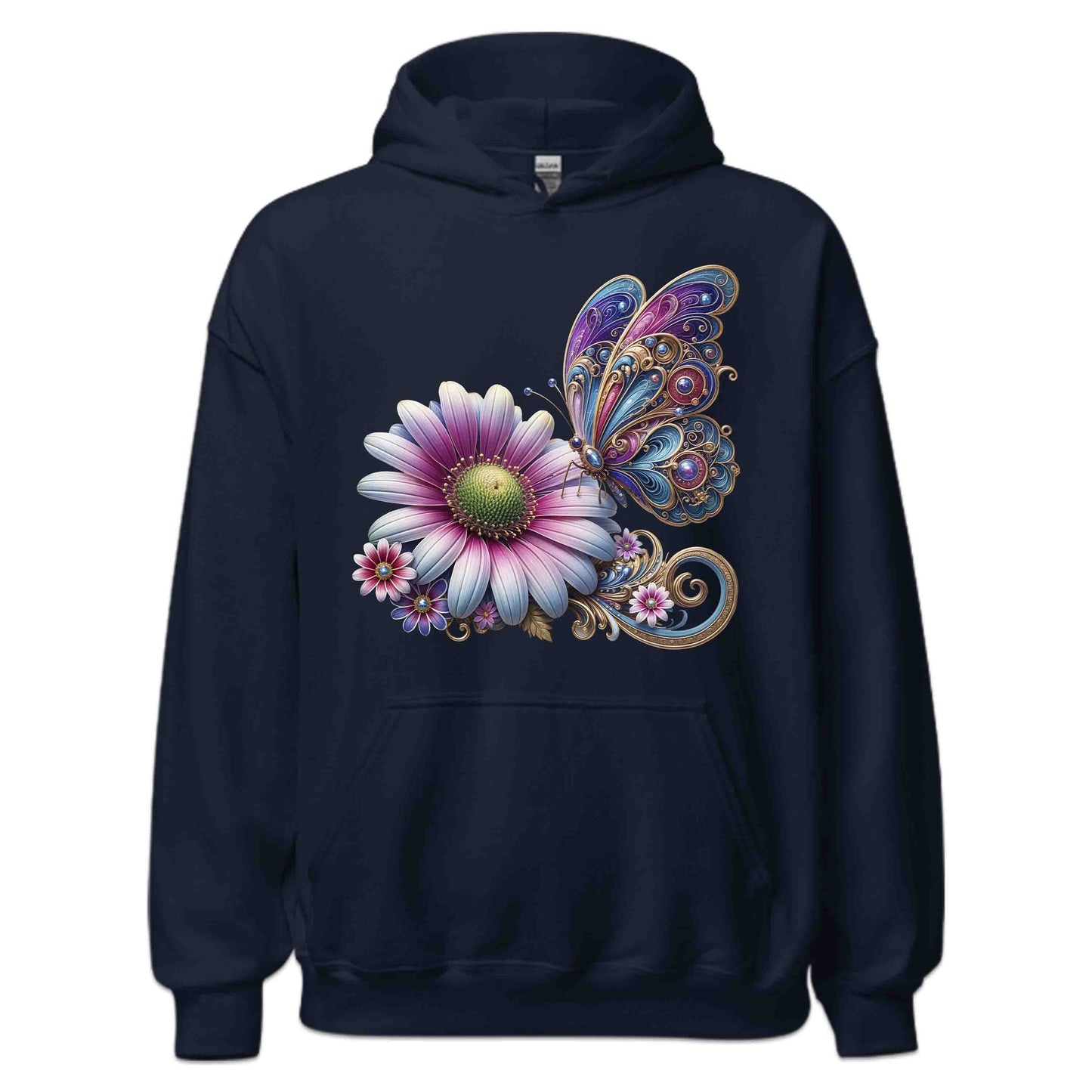 Bohemian Butterfly Floral Whimsical Nature-Inspired Daisy Flower | PRODUCT CODE: BHMNETFLWYN