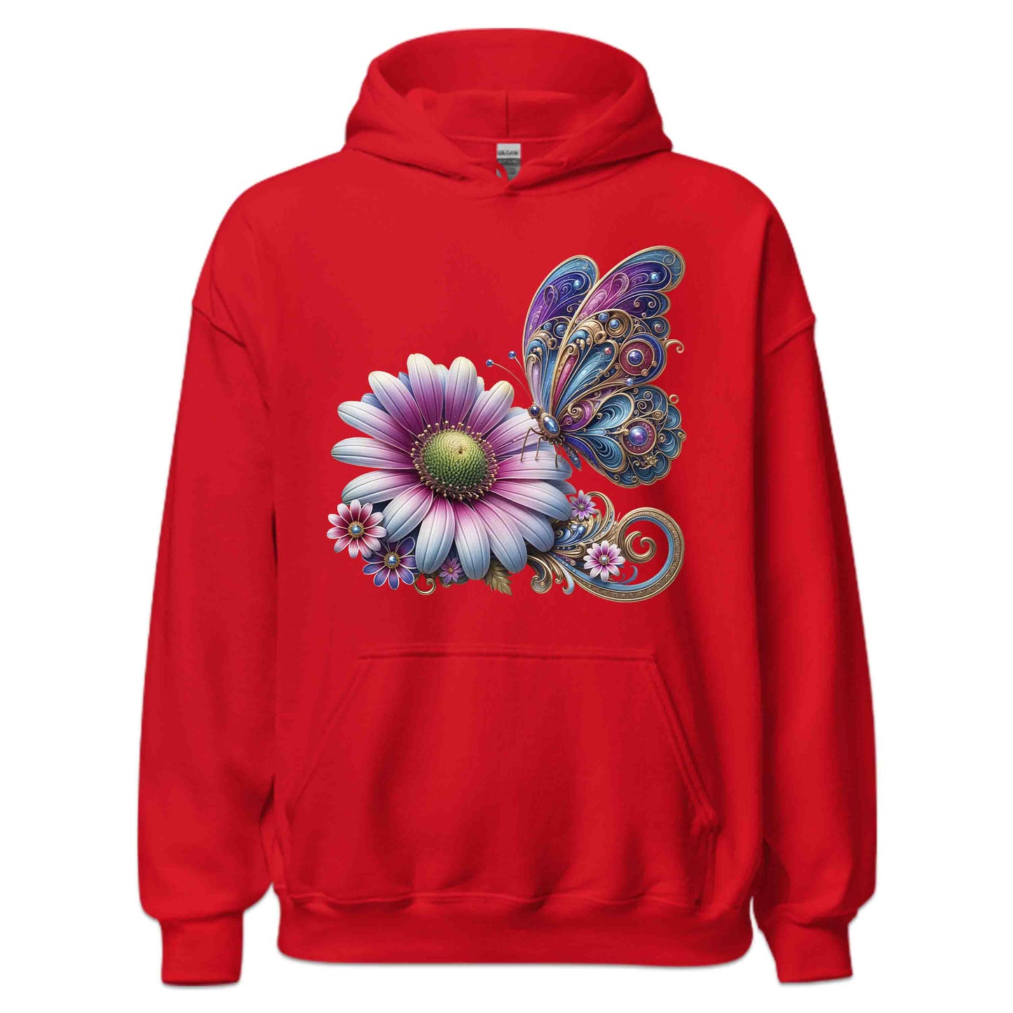 Bohemian Butterfly Floral Whimsical Nature-Inspired Daisy Flower | PRODUCT CODE: BHMNETFLWYN