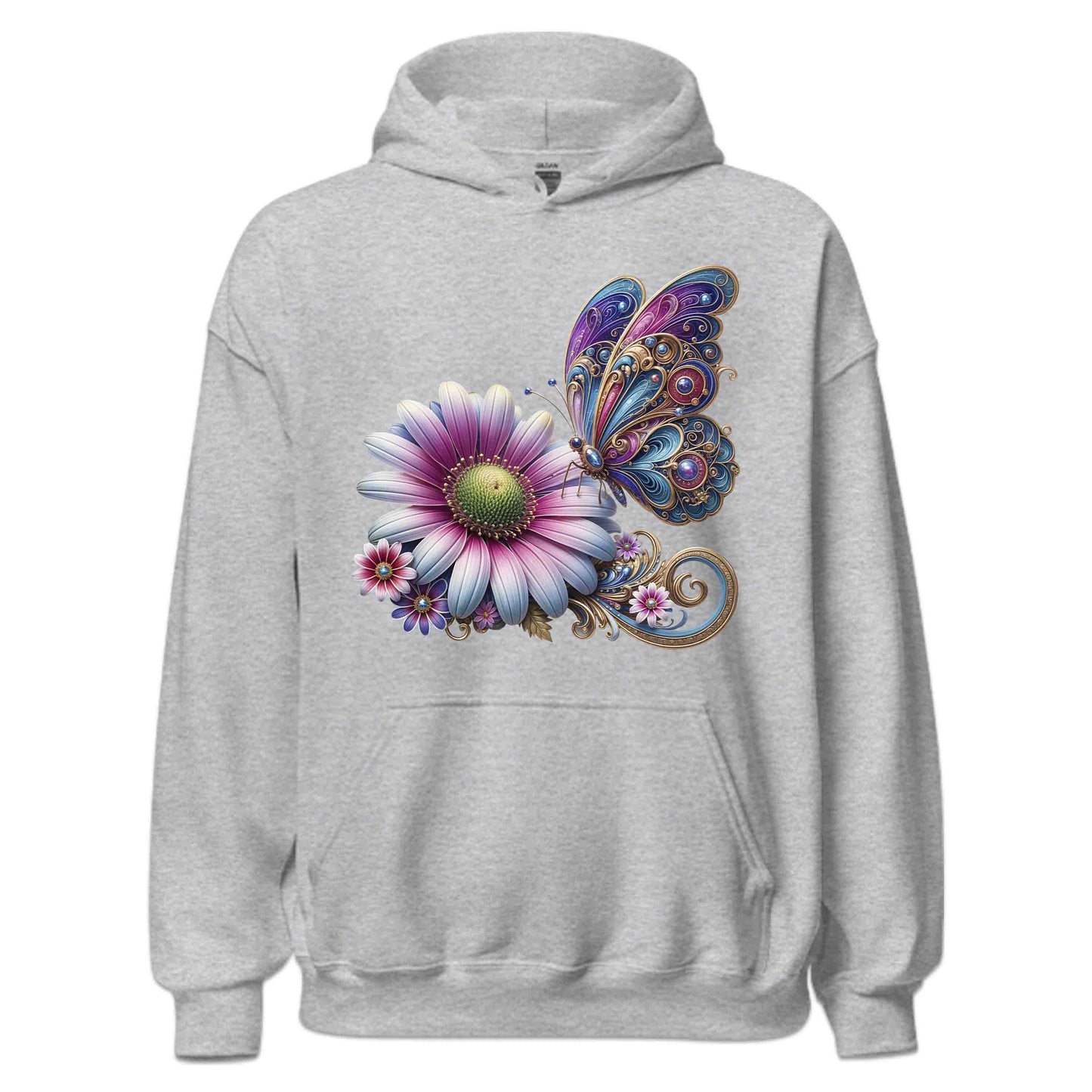 Bohemian Butterfly Floral Whimsical Nature-Inspired Daisy Flower | PRODUCT CODE: BHMNETFLWYN