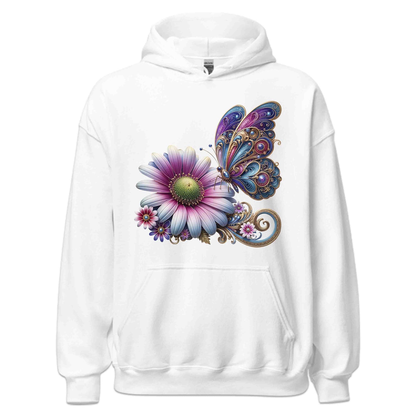 Bohemian Butterfly Floral Whimsical Nature-Inspired Daisy Flower | PRODUCT CODE: BHMNETFLWYN