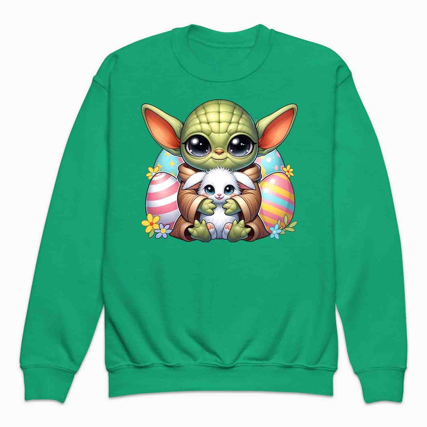 Baby Yoda Easter Kids T-Shirt | Grogu & Bunny Kids Jumper | Star Wars Pastel Eggs & Flowers Hoodie | PRODUCT CODE: BJKEWRUXCVY
