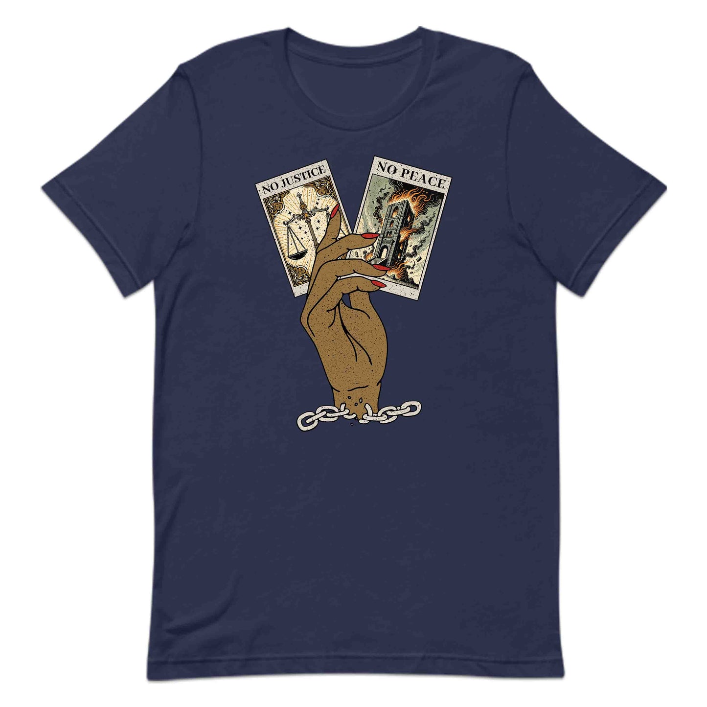 Black History Month No Justice No Peace Empowering Tarot Cards in Hand | PRODUCT CODE: BKHTRYMNJUSP