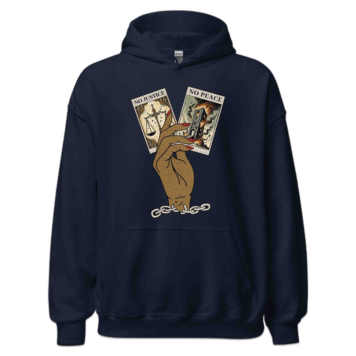 Black History Month No Justice No Peace Empowering Tarot Cards in Hand | PRODUCT CODE: BKHTRYMNJUSP