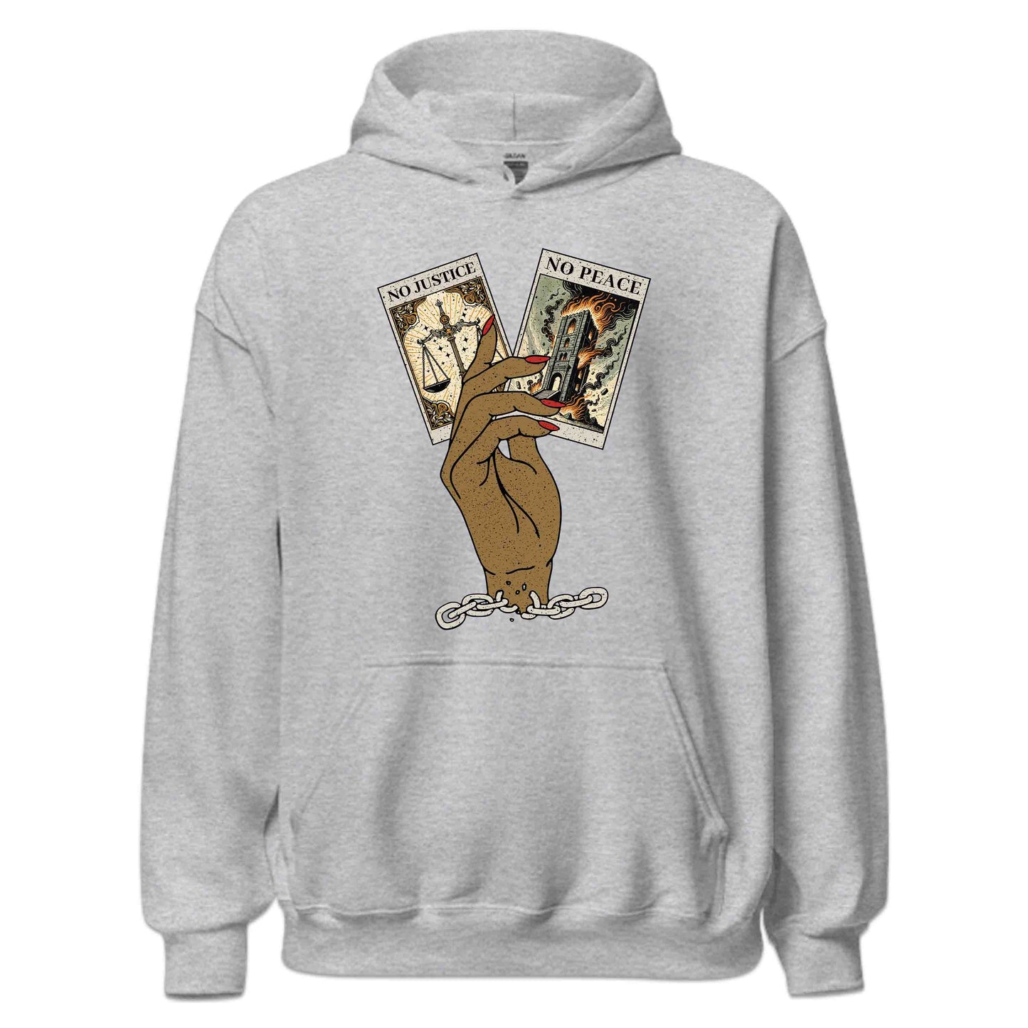 Black History Month No Justice No Peace Empowering Tarot Cards in Hand | PRODUCT CODE: BKHTRYMNJUSP