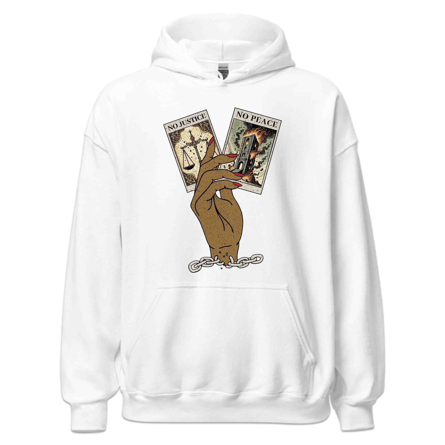 Black History Month No Justice No Peace Empowering Tarot Cards in Hand | PRODUCT CODE: BKHTRYMNJUSP