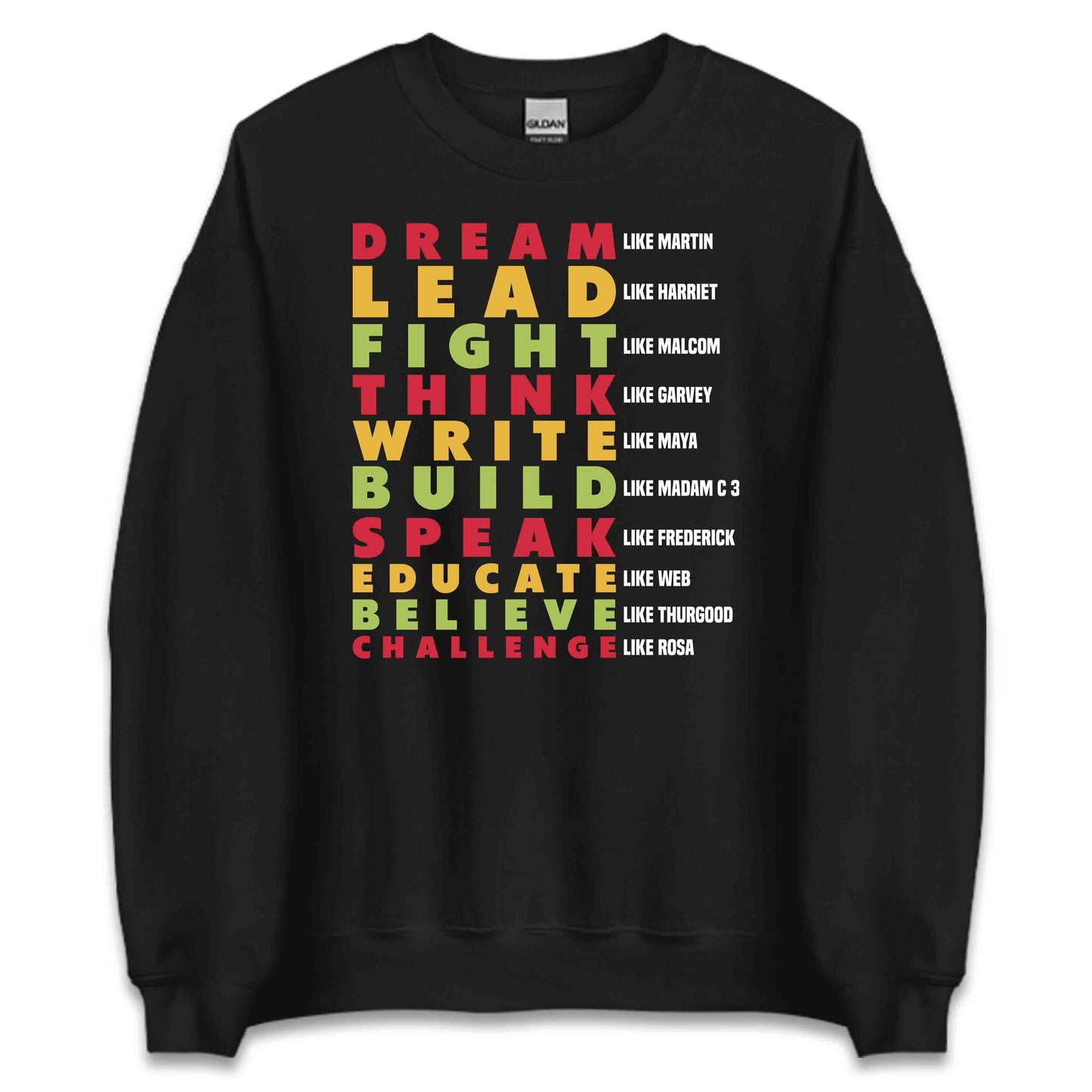 Black History Leaders Honoring Martin Malcolm Harriet Inspirational Typography | PRODUCT CODE: BLCHSTRYLDEAN