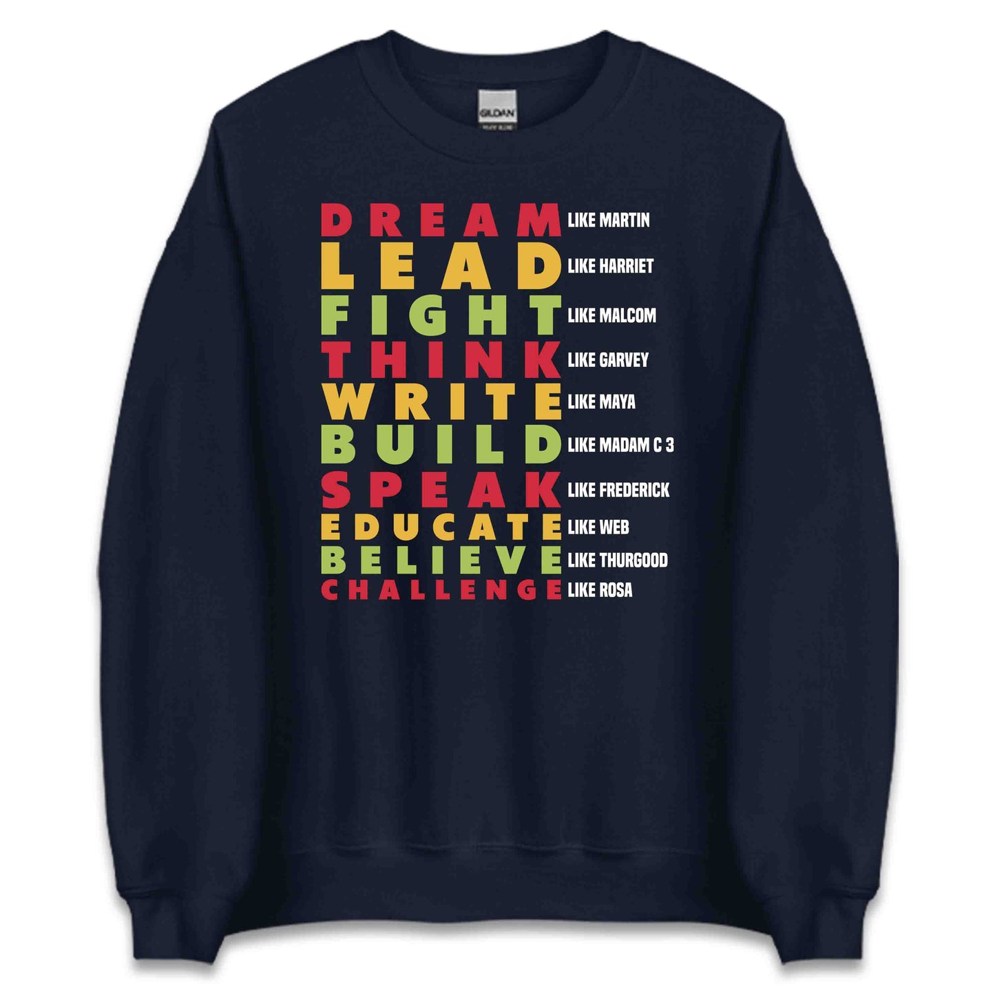 Black History Leaders Honoring Martin Malcolm Harriet Inspirational Typography | PRODUCT CODE: BLCHSTRYLDEAN