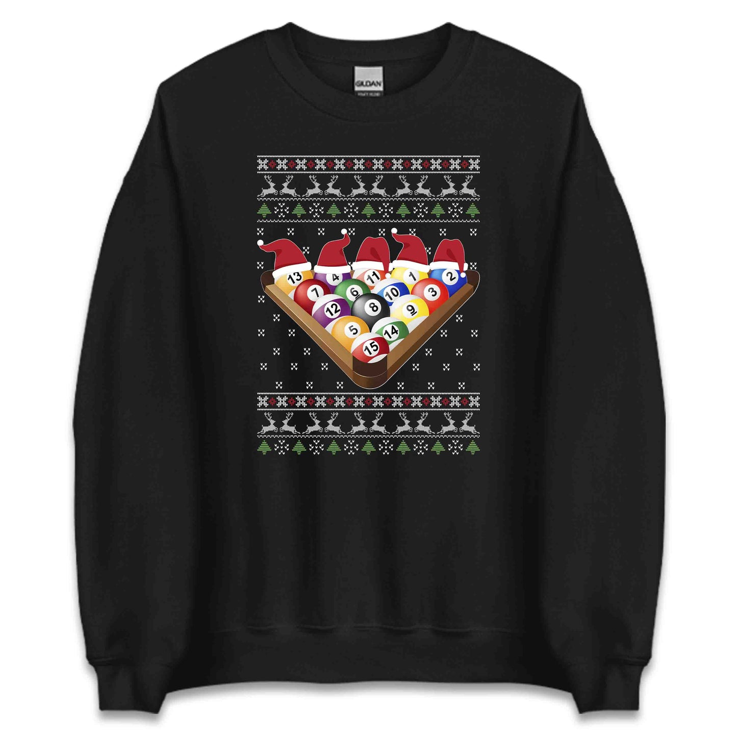 Billiards Christmas Merry Poolmas Xmas Eight Ball Pool Player | PRODUCT CODE: BLDRCHPLOMSA