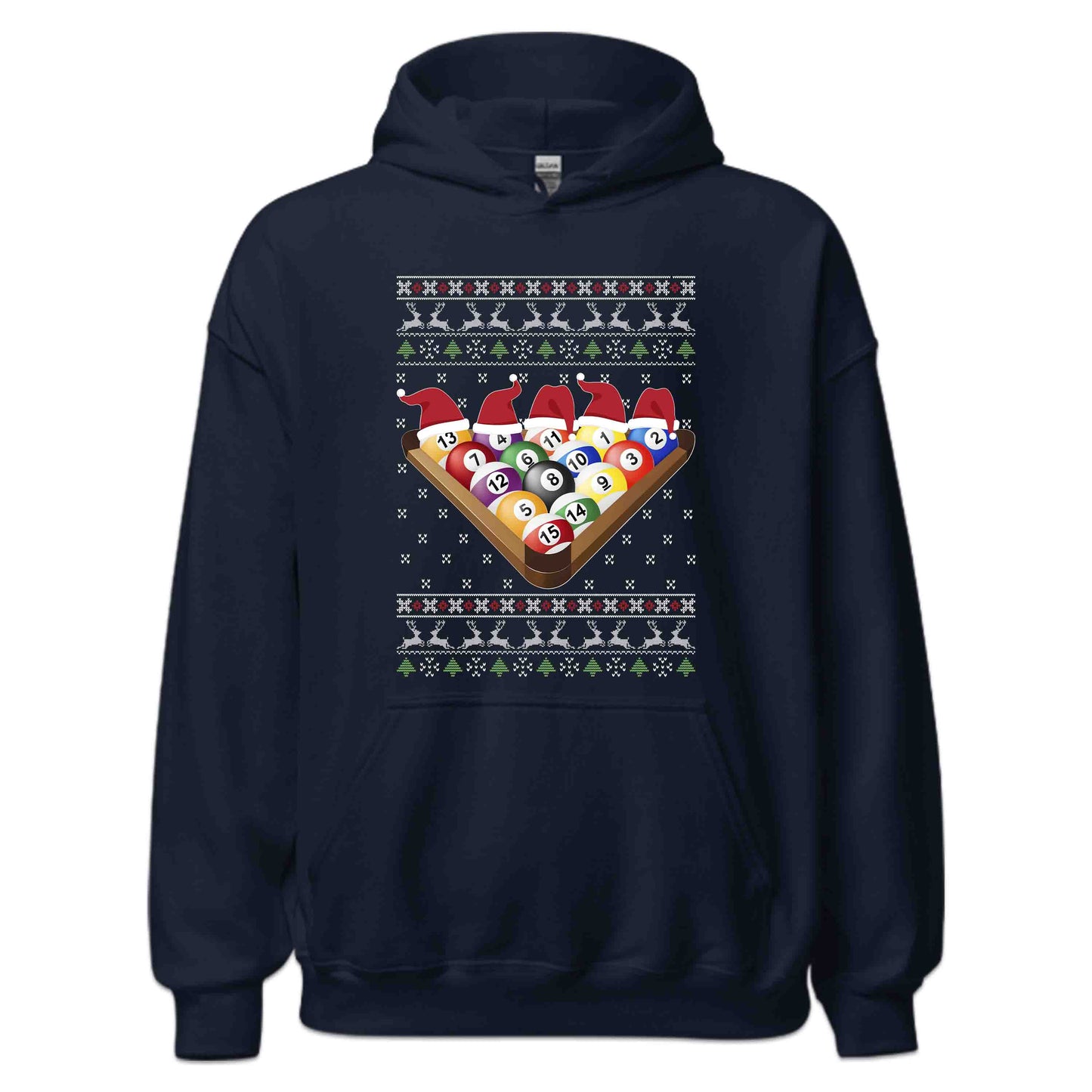Billiards Christmas Merry Poolmas Xmas Eight Ball Pool Player | PRODUCT CODE: BLDRCHPLOMSA