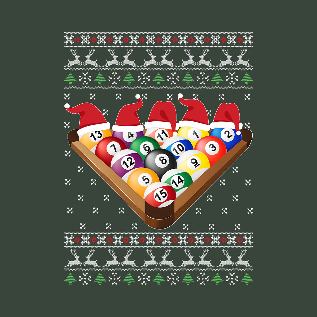 Billiards Christmas Merry Poolmas Xmas Eight Ball Pool Player | PRODUCT CODE: BLDRCHPLOMSA