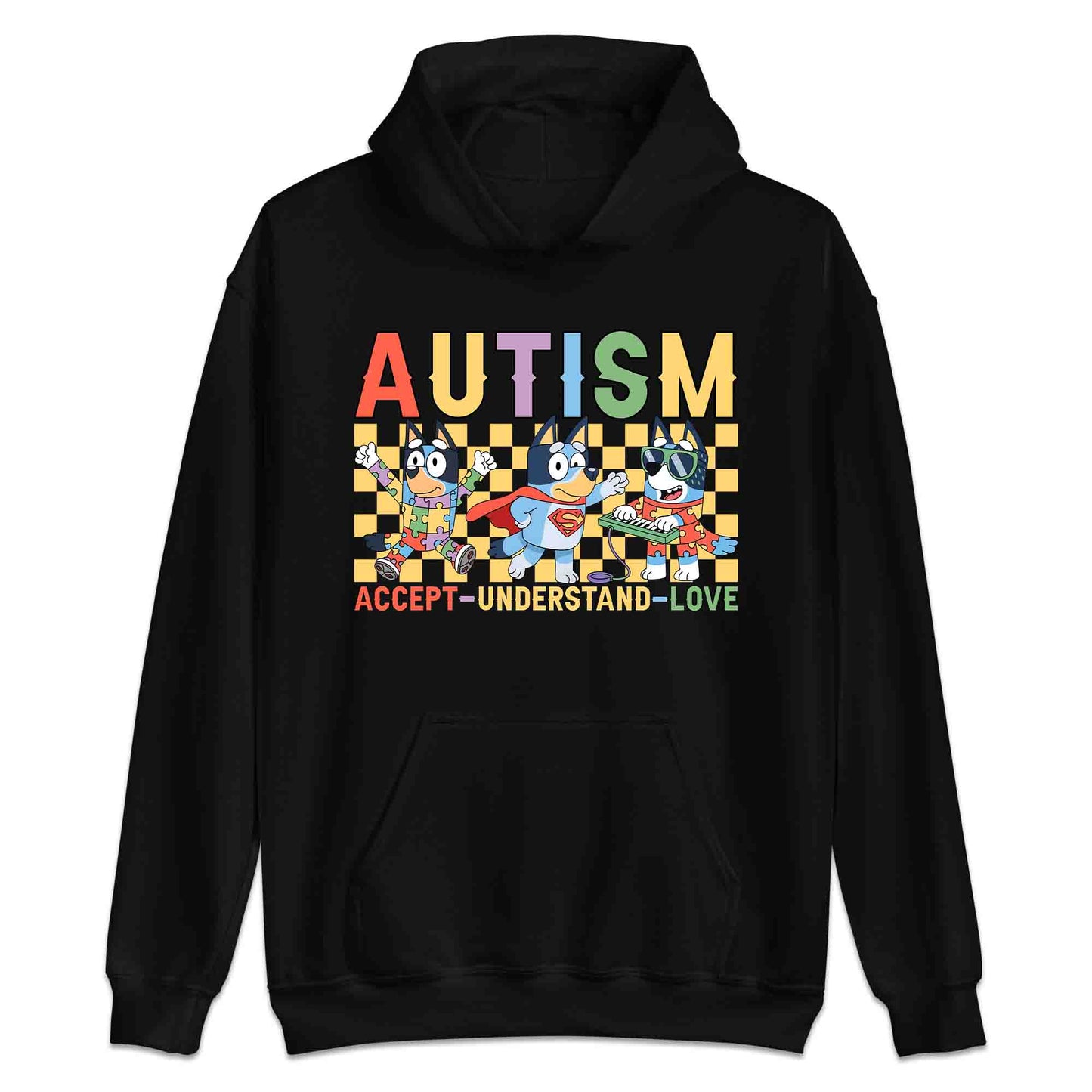 Bluey Autism Awareness T-Shirt | Accept Understand Love Jumper | Neurodiversity Puzzle Hoodie | PRODUCT CODE: BLERYAJHERS