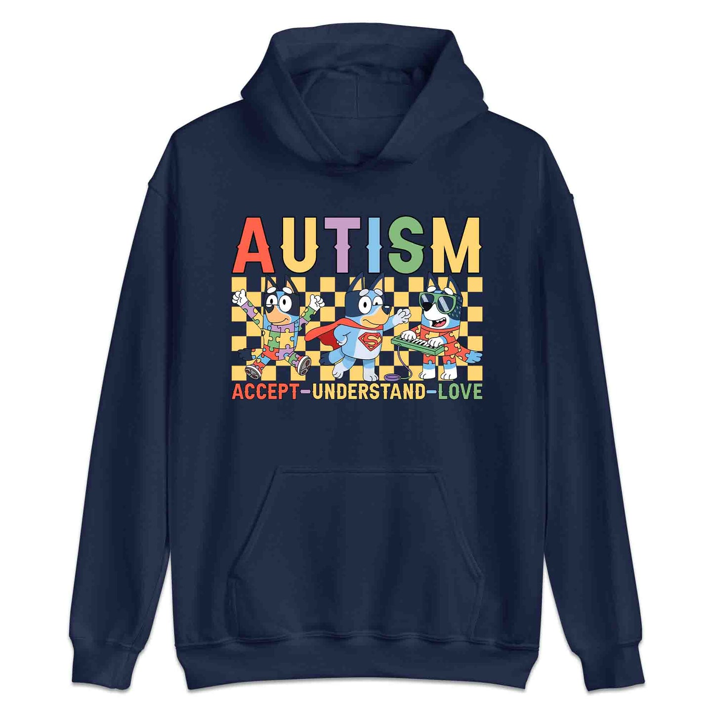 Bluey Autism Awareness T-Shirt | Accept Understand Love Jumper | Neurodiversity Puzzle Hoodie | PRODUCT CODE: BLERYAJHERS