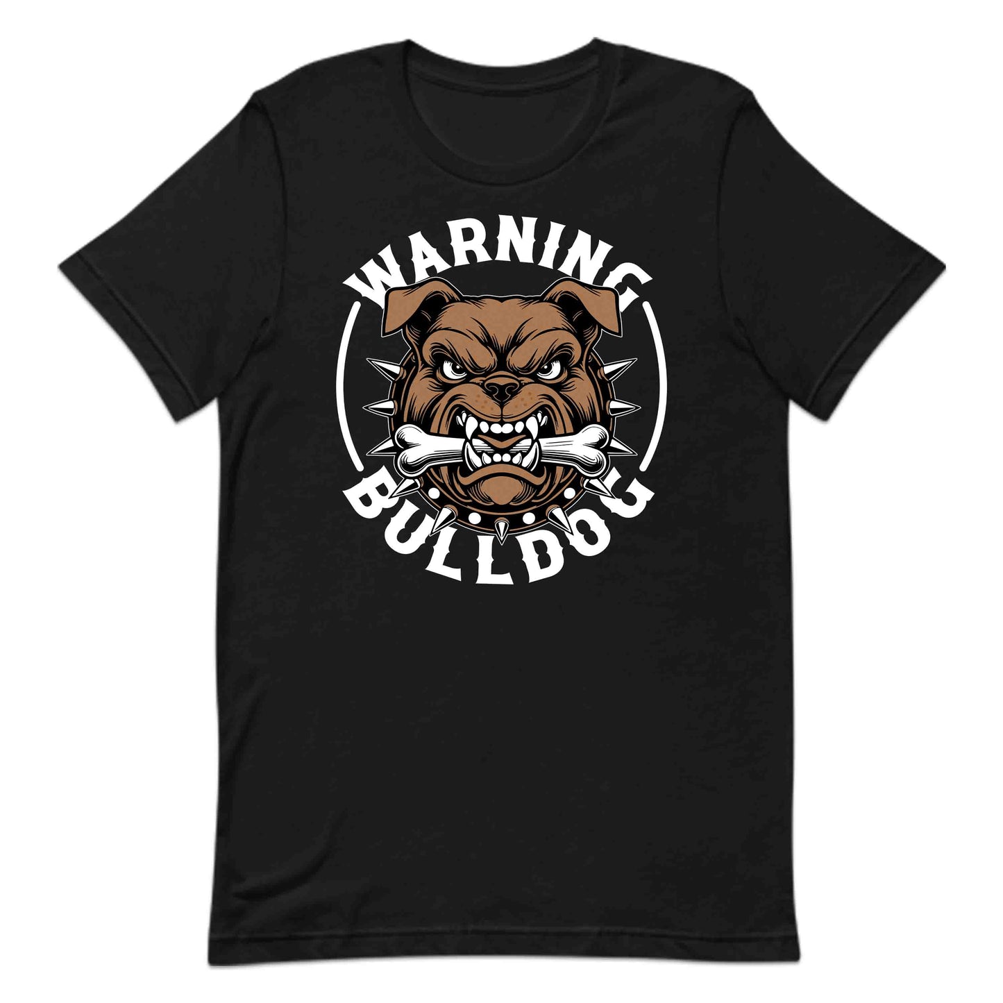 Bulldog Warning Fierce Spiked Collar & Bone Aggressive Dog | PRODUCT CODE: BLWRNFCSPKDC