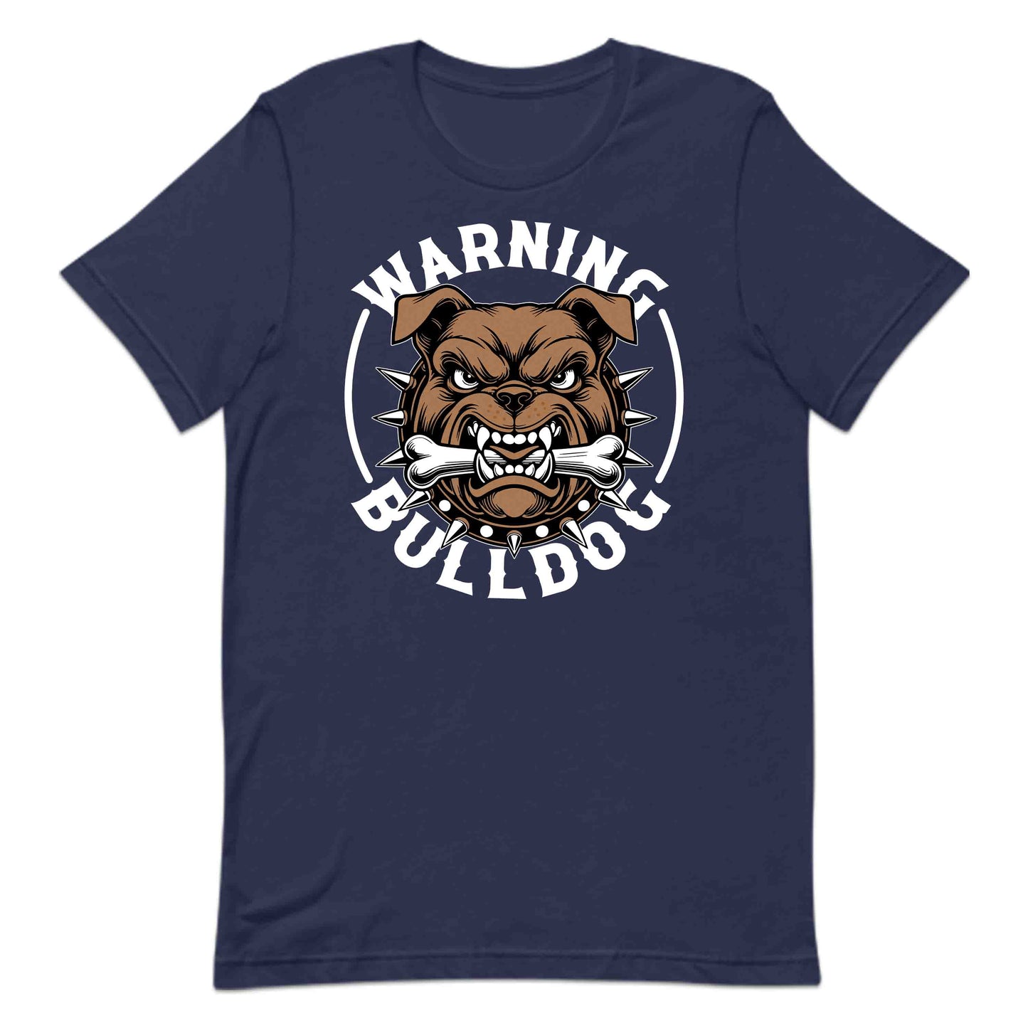 Bulldog Warning Fierce Spiked Collar & Bone Aggressive Dog | PRODUCT CODE: BLWRNFCSPKDC