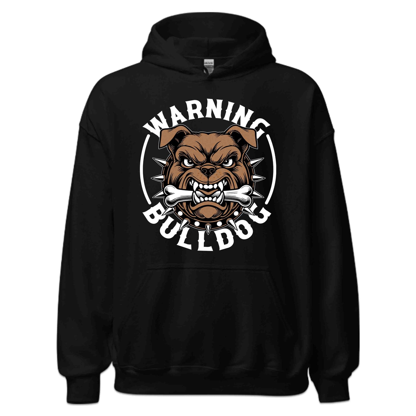 Bulldog Warning Fierce Spiked Collar & Bone Aggressive Dog | PRODUCT CODE: BLWRNFCSPKDC