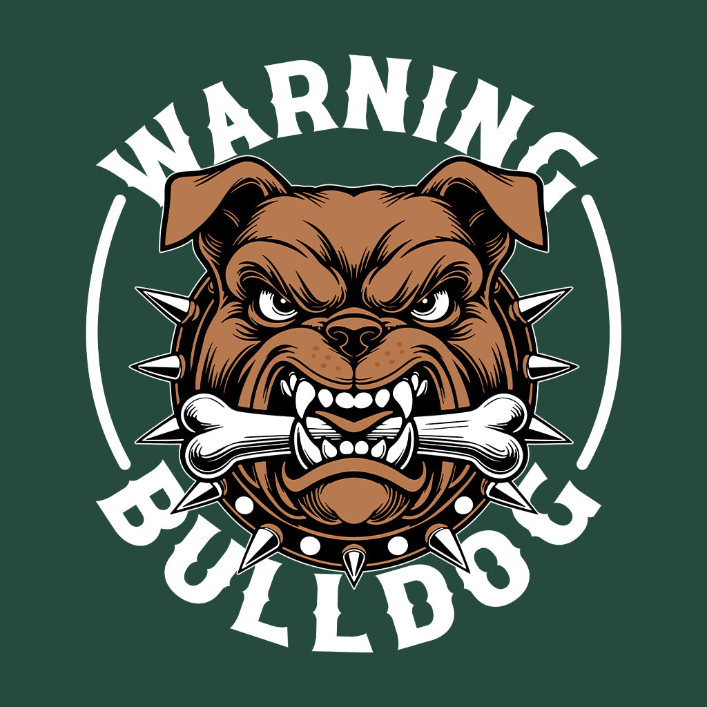 Bulldog Warning Fierce Spiked Collar & Bone Aggressive Dog | PRODUCT CODE: BLWRNFCSPKDC