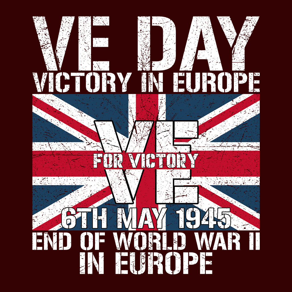 VE Day 1945 Victory in Europe T-Shirt, Jumper & Hoodie – Grunge Union Jack, British WWII Vintage Tribute | PRODUCT CODE: BNDSAUYRW
