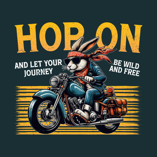 Bunny Biker Rabbit Motorcyclists Hop On and Ride Free | PRODUCT CODE: BNEKABYADSMWP