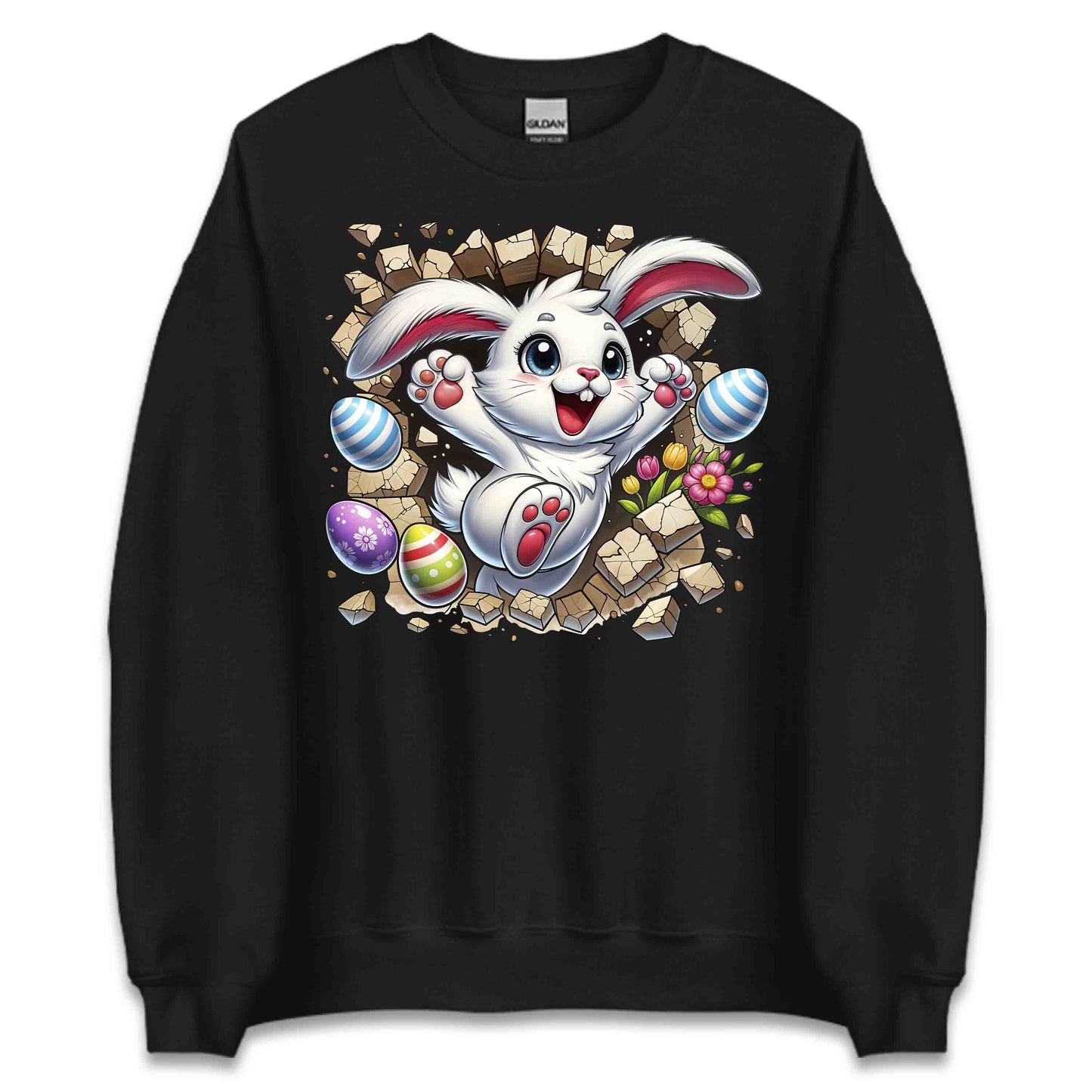 Bunny Breaking Through Wall 3D Realistic Happy Easter Bunny | PRODUCT CODE: BNYRKTHWLAPYE