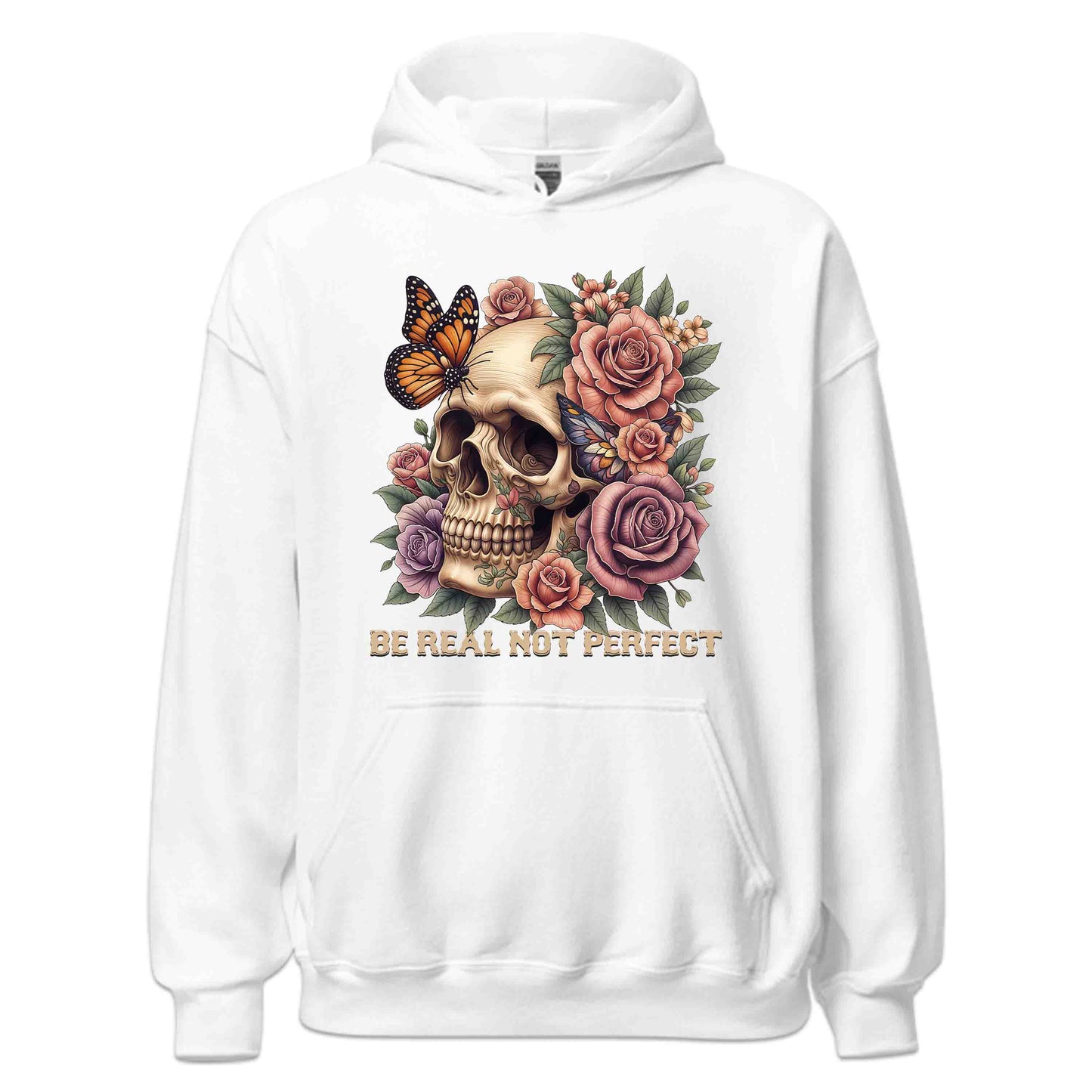 Be Real Not Perfect Floral Butterfly Skull and Rose | PRODUCT CODE: BRLNPRFLOBUTS