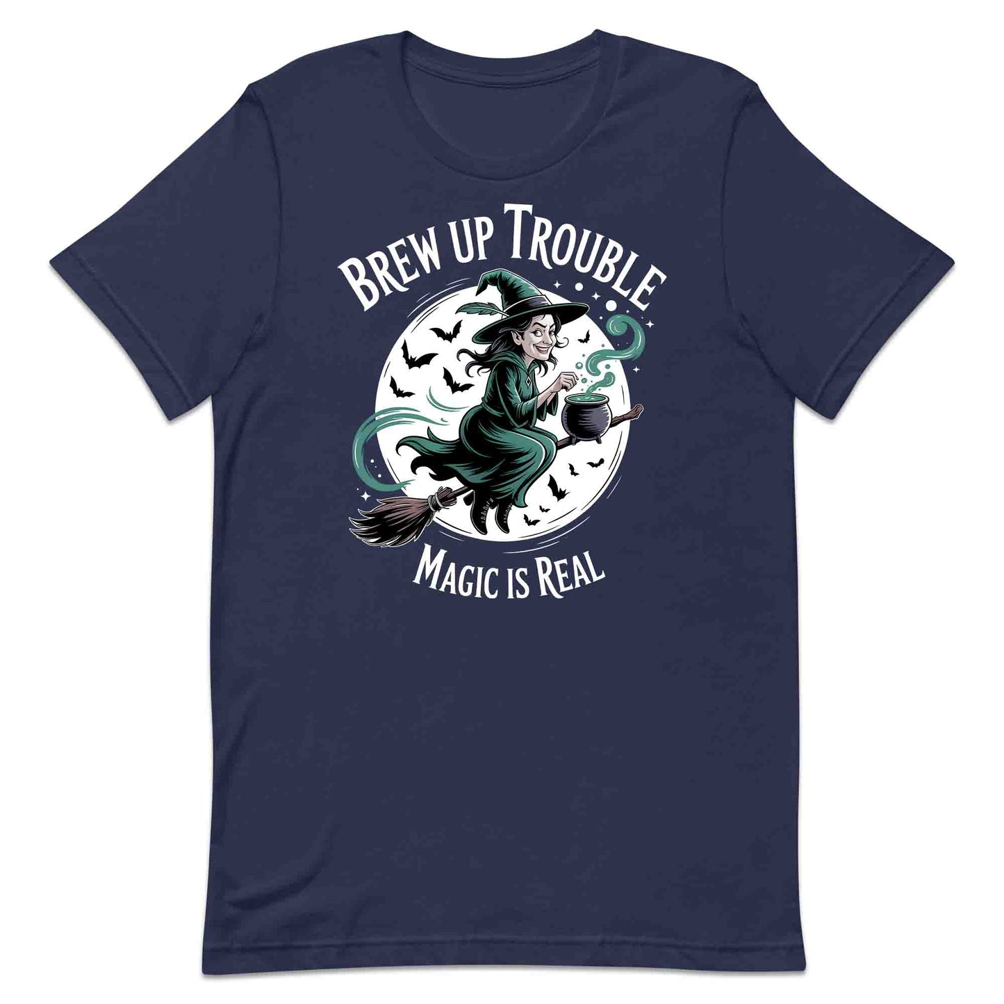 Brew Up Trouble T-Shirt, Magic Cauldron Sweatshirt, Spooky Witch Hoodie | PRODUCT CODE: BROIUQWE