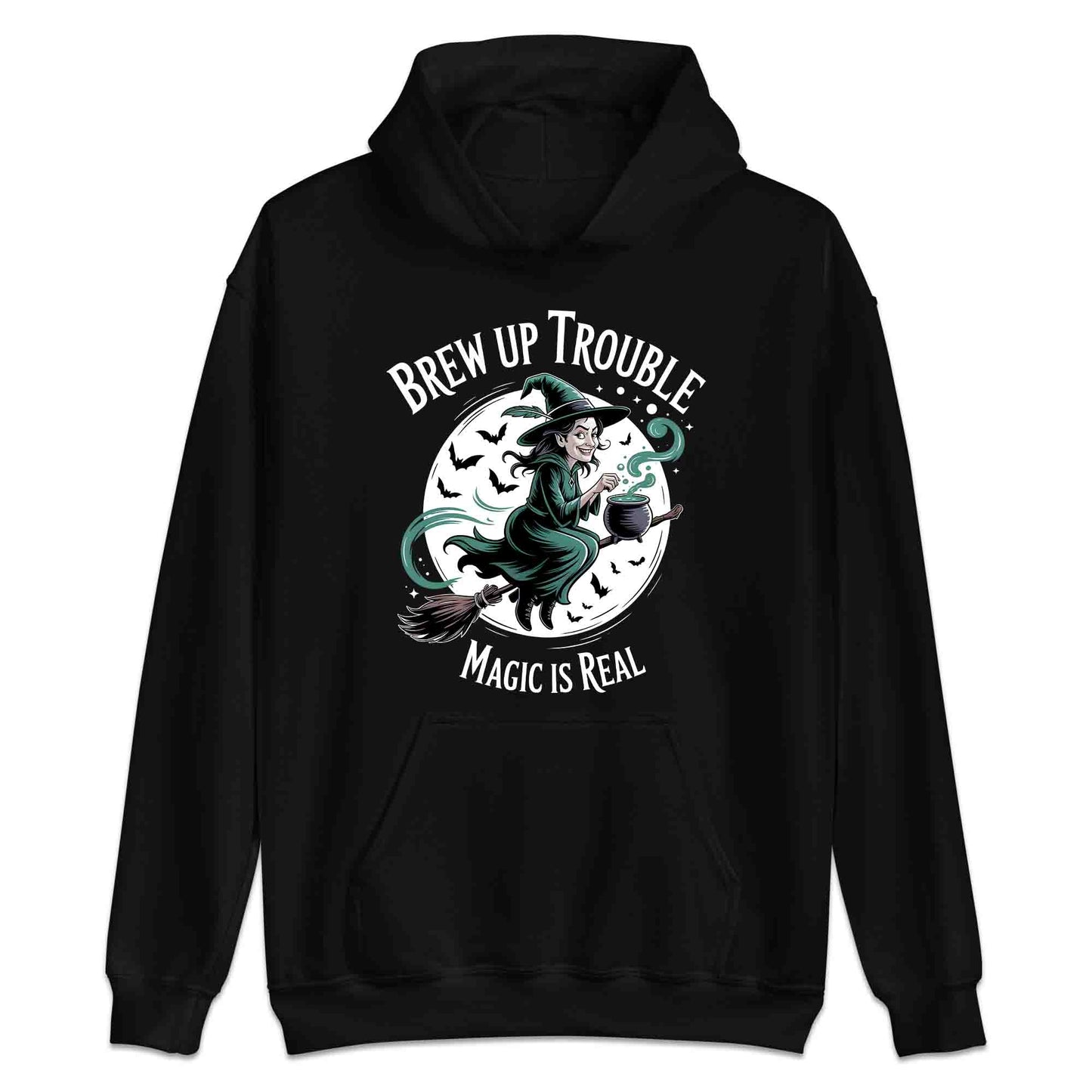 Brew Up Trouble T-Shirt, Magic Cauldron Sweatshirt, Spooky Witch Hoodie | PRODUCT CODE: BROIUQWE