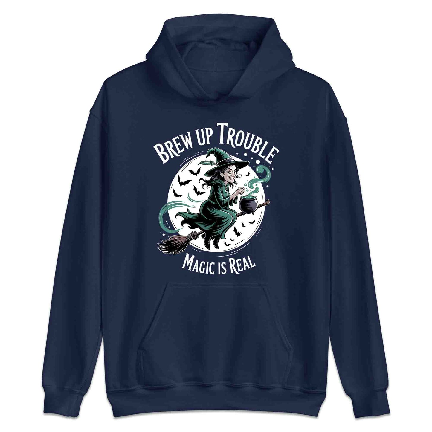 Brew Up Trouble T-Shirt, Magic Cauldron Sweatshirt, Spooky Witch Hoodie | PRODUCT CODE: BROIUQWE