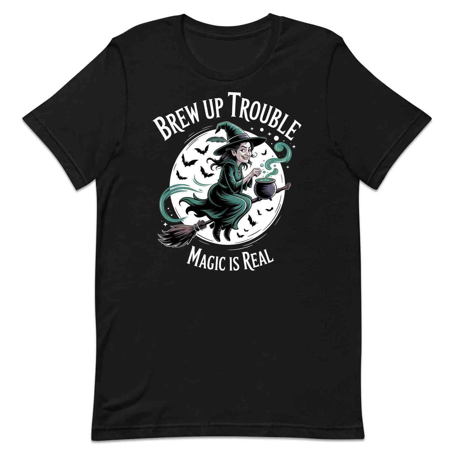 Brew Up Trouble T-Shirt, Magic Cauldron Sweatshirt, Spooky Witch Hoodie | PRODUCT CODE: BROIUQWE