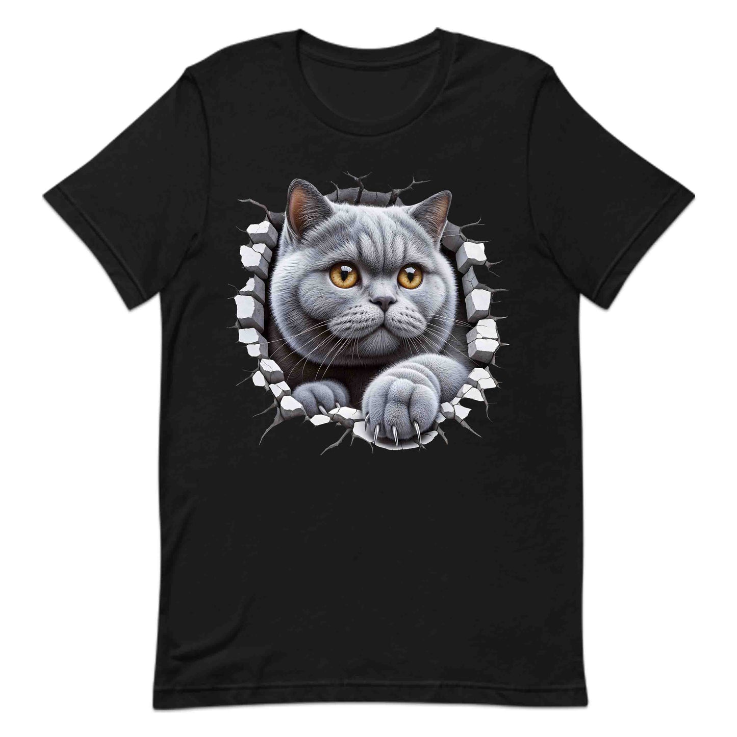 British Shorthair Cat Breaking Through Wall 3D Realistic Cat | PRODUCT CODE: BRTSHCAKNGWA