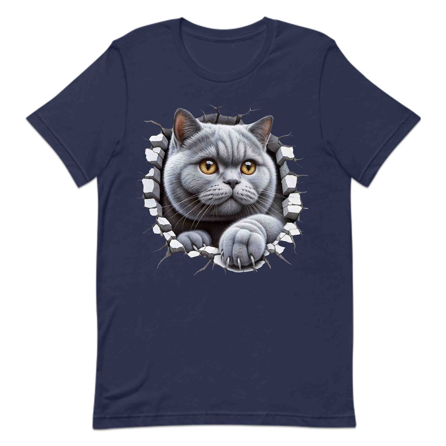 British Shorthair Cat Breaking Through Wall 3D Realistic Cat | PRODUCT CODE: BRTSHCAKNGWA