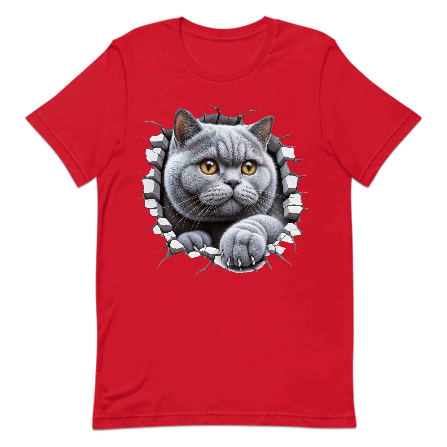 British Shorthair Cat Breaking Through Wall 3D Realistic Cat | PRODUCT CODE: BRTSHCAKNGWA