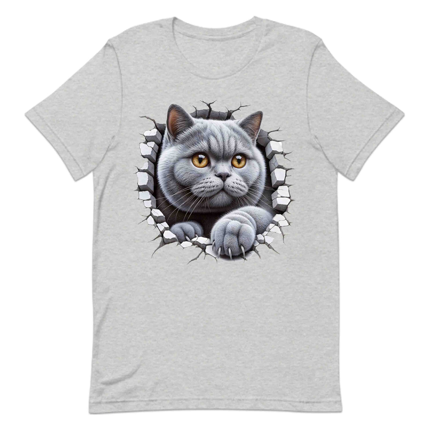 British Shorthair Cat Breaking Through Wall 3D Realistic Cat | PRODUCT CODE: BRTSHCAKNGWA