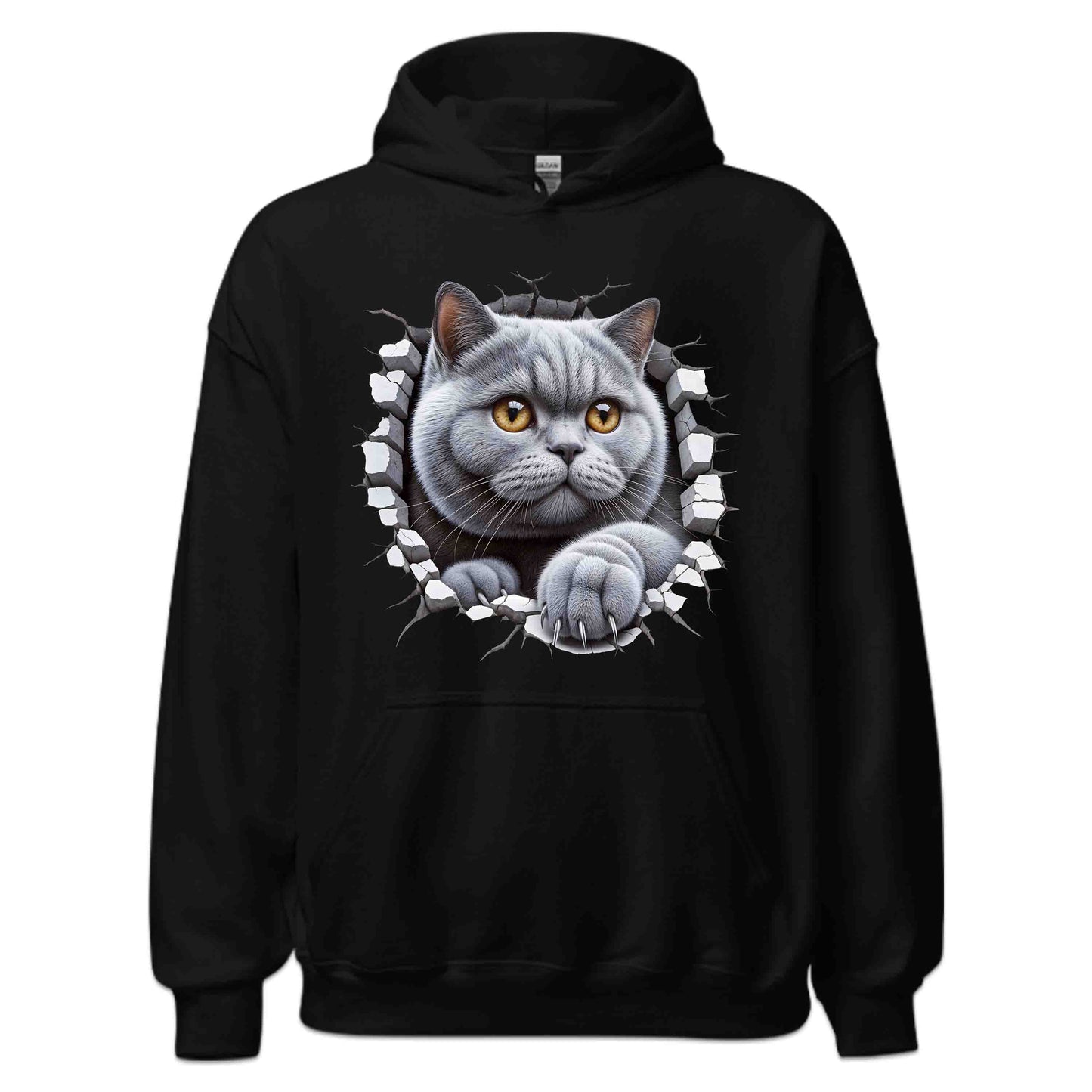 British Shorthair Cat Breaking Through Wall 3D Realistic Cat | PRODUCT CODE: BRTSHCAKNGWA