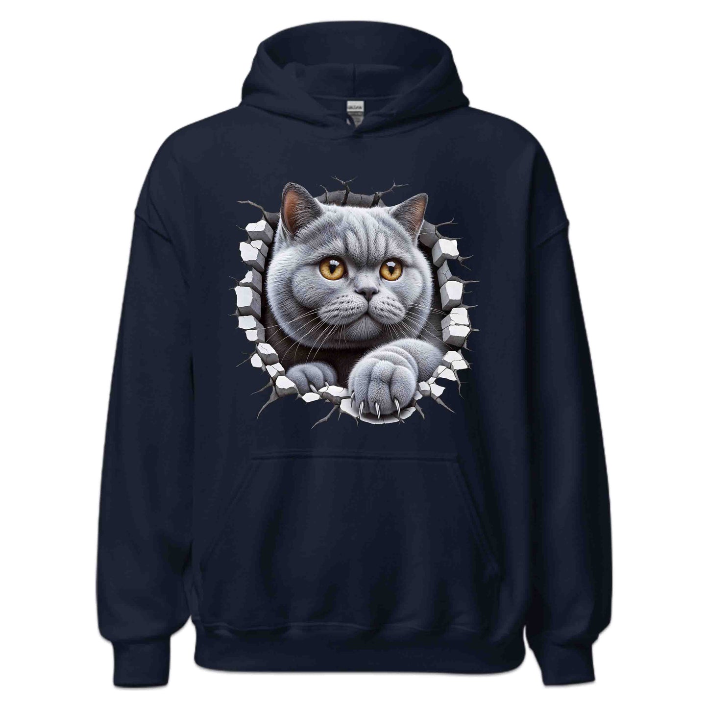 British Shorthair Cat Breaking Through Wall 3D Realistic Cat | PRODUCT CODE: BRTSHCAKNGWA