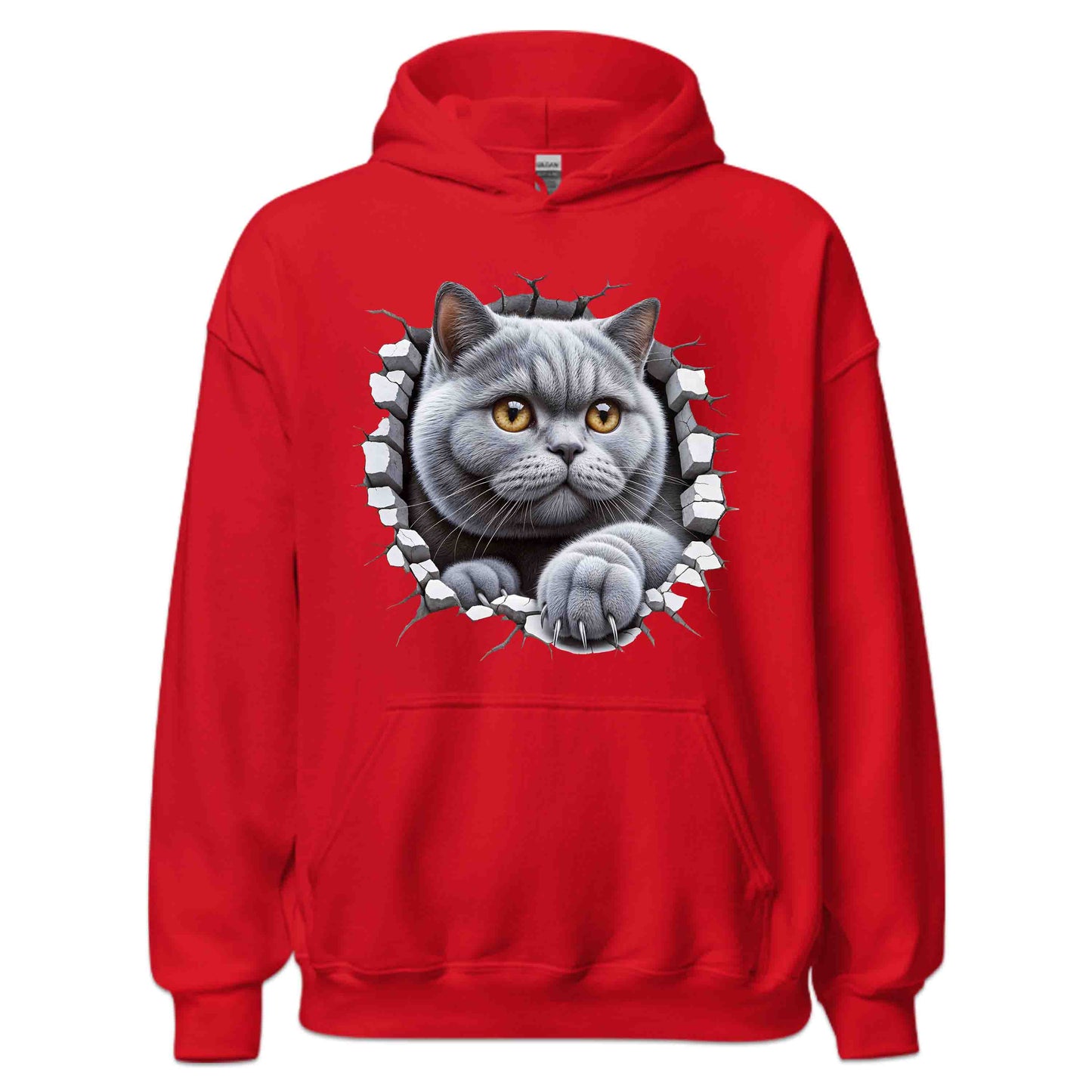 British Shorthair Cat Breaking Through Wall 3D Realistic Cat | PRODUCT CODE: BRTSHCAKNGWA