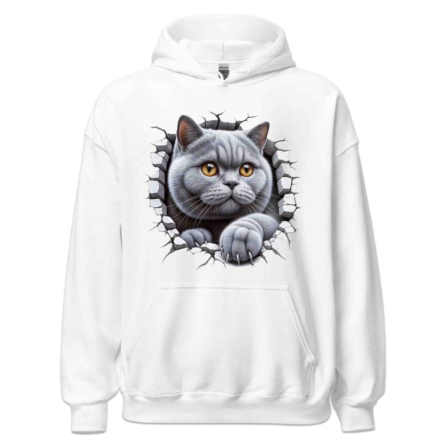 British Shorthair Cat Breaking Through Wall 3D Realistic Cat | PRODUCT CODE: BRTSHCAKNGWA