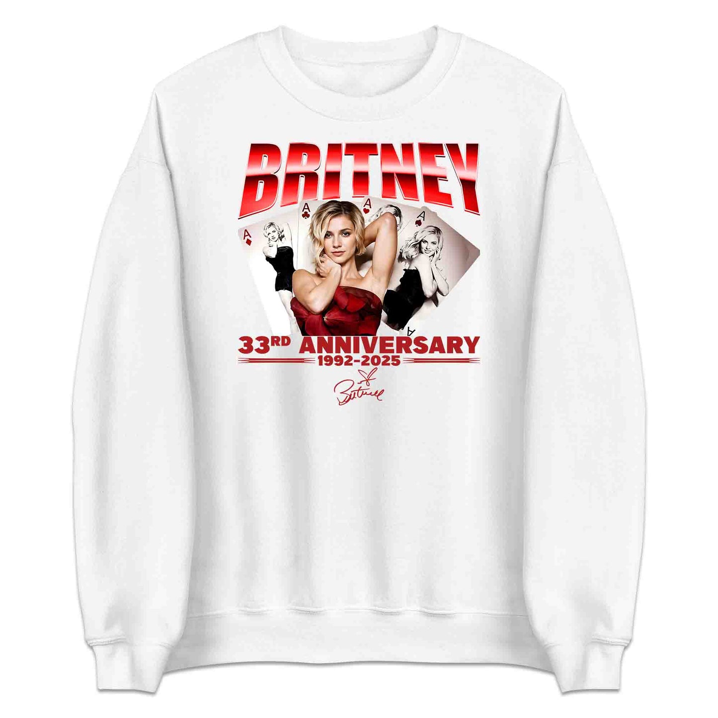 Britney 33rd Anniversary T-Shirt, Jumper & Hoodie – Princess of Pop Tribute (1992–2025) Vintage Glam Style | PRODUCT CODE: BRTTSPNC