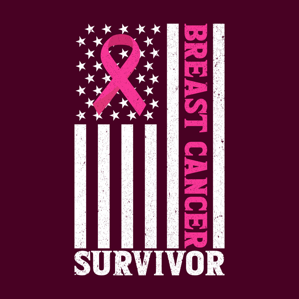 Breast Cancer Survivor USA Flag Pink Ribbon | PRODUCT CODE: BSTRCESVRF