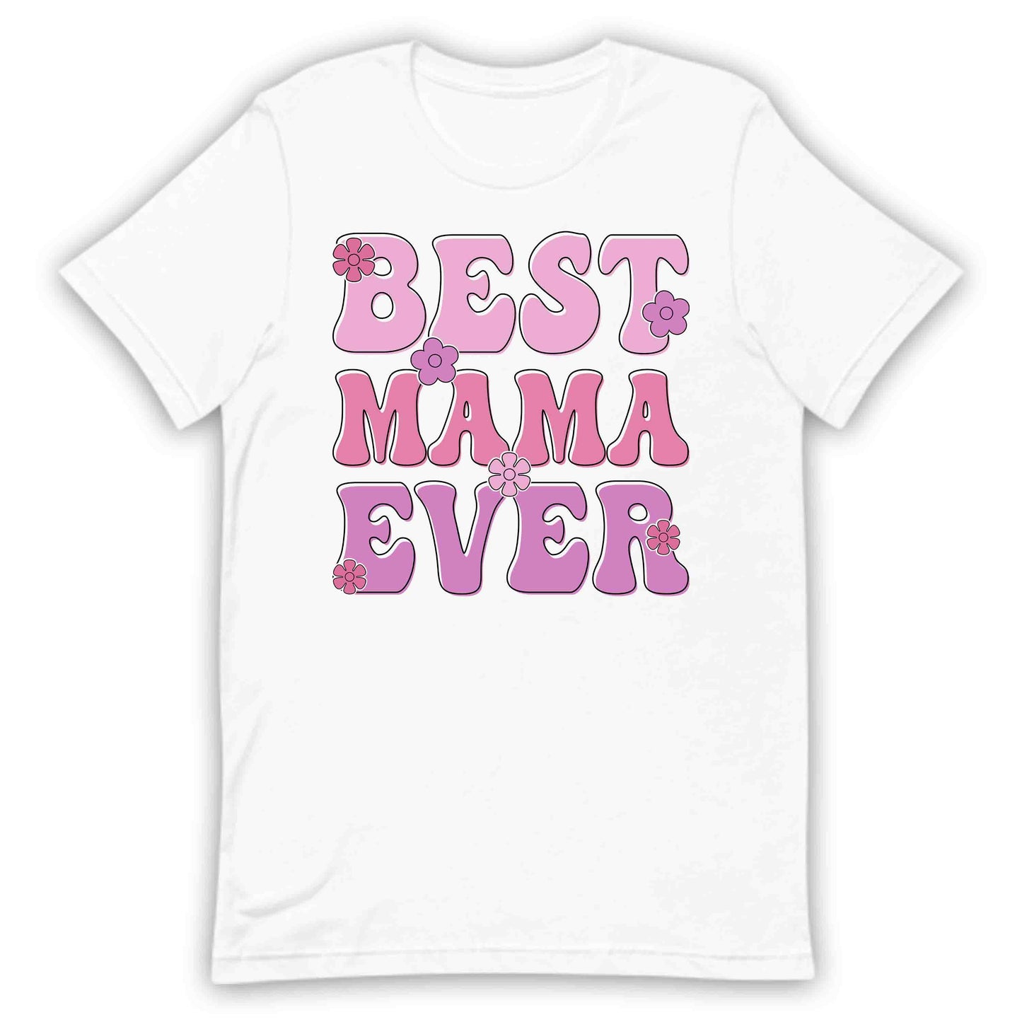 Best Mama Ever Retro Groovy Pink Floral Mother’s Day | PRODUCT CODE: BTSMAEVRTGV