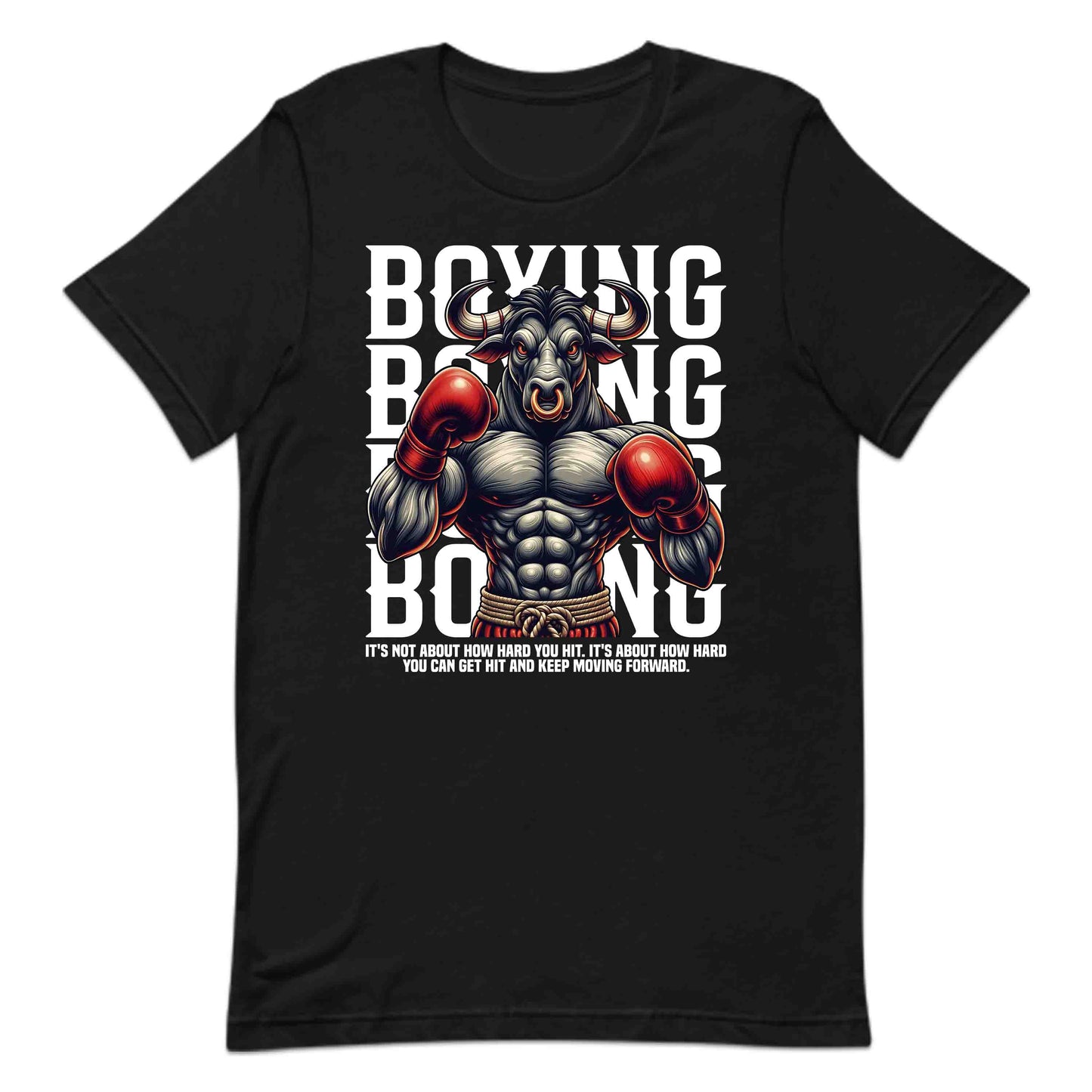 Boxing Bull Motivational Strong Fighter Quote | PRODUCT CODE: BXNGLUMOTVFGH
