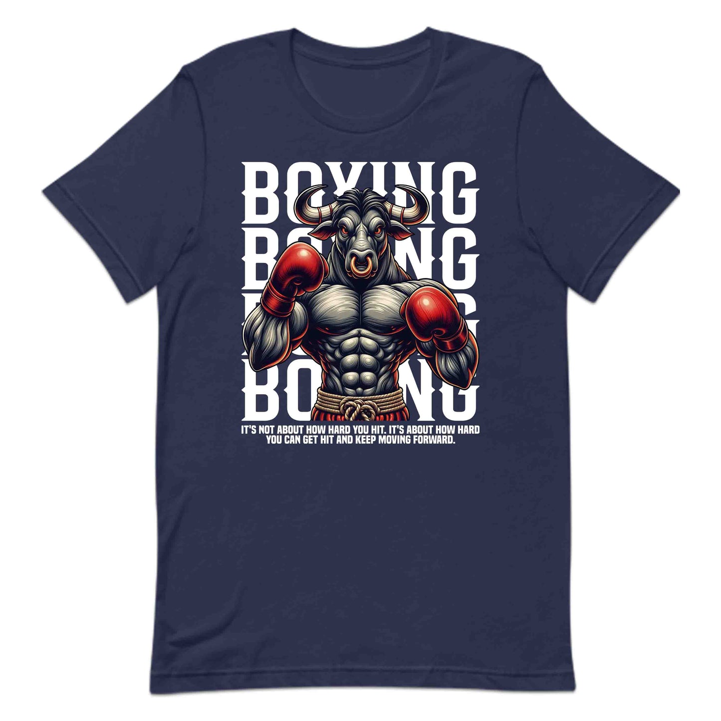 Boxing Bull Motivational Strong Fighter Quote | PRODUCT CODE: BXNGLUMOTVFGH