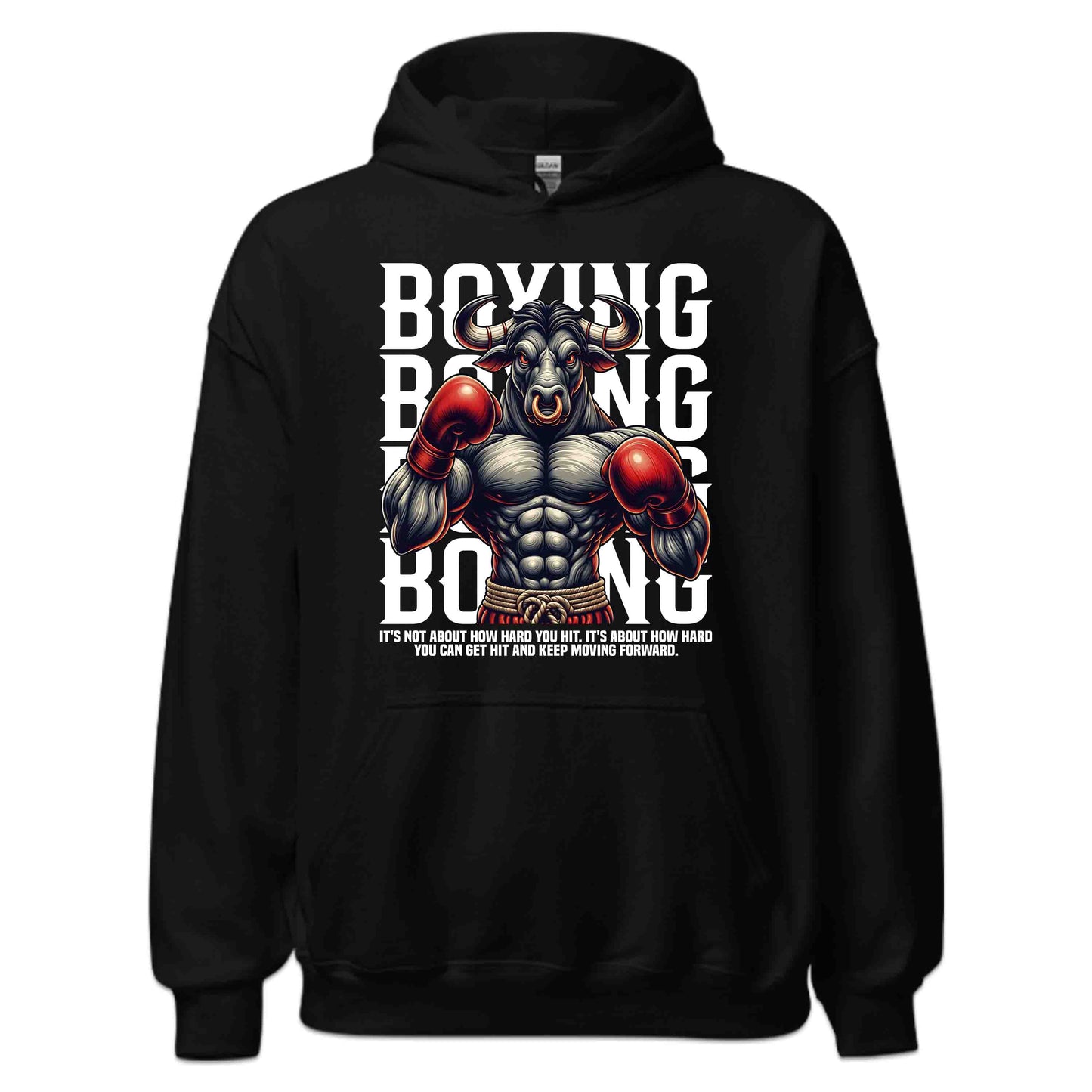 Boxing Bull Motivational Strong Fighter Quote | PRODUCT CODE: BXNGLUMOTVFGH