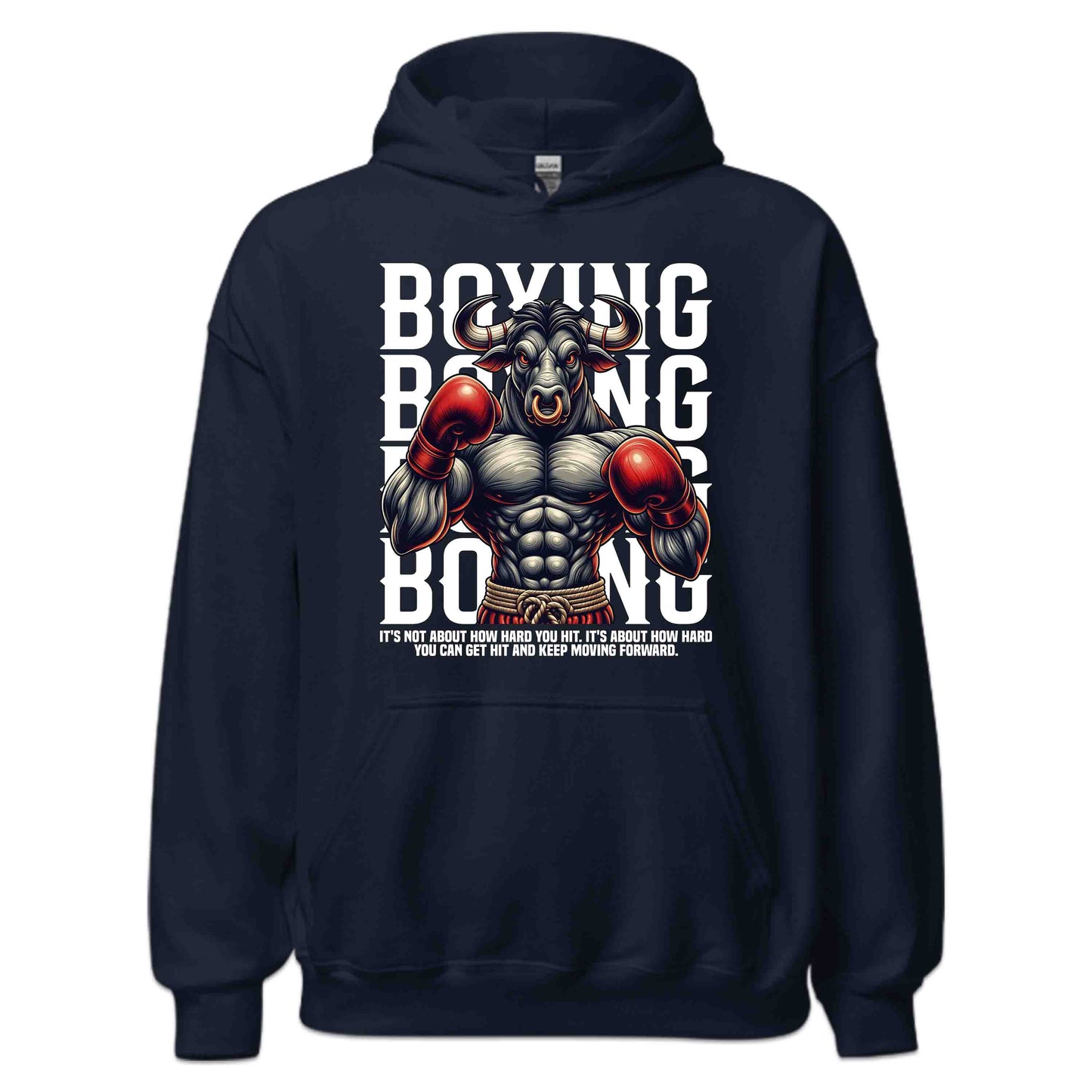 Boxing Bull Motivational Strong Fighter Quote | PRODUCT CODE: BXNGLUMOTVFGH