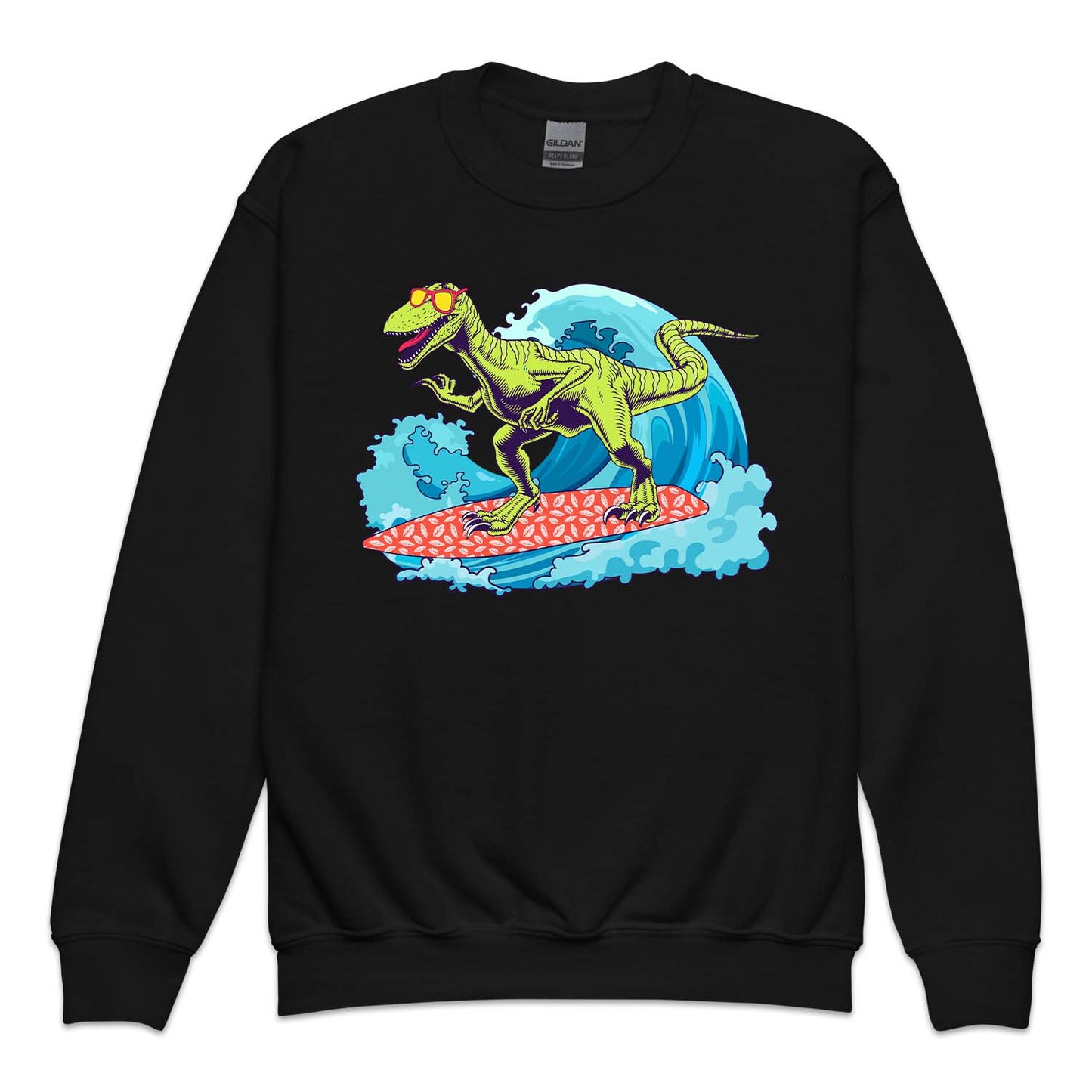Dinosaur Surfing Beach Waves Summer Vacation | PRODUCT CODE: BECHWDINS