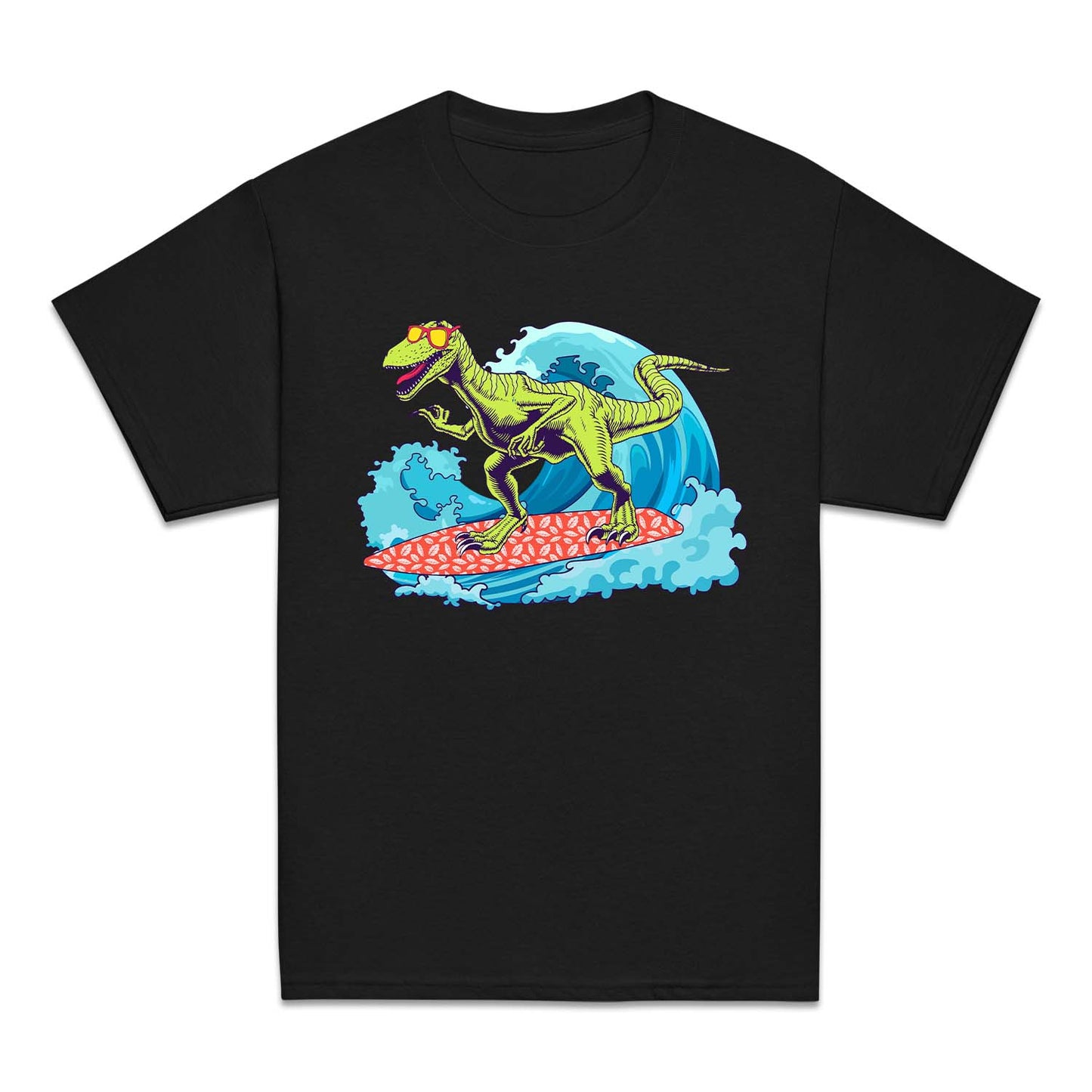 Dinosaur Surfing Beach Waves Summer Vacation | PRODUCT CODE: BECHWDINS