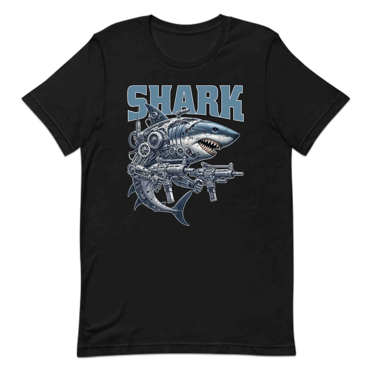 Cyberpunk Shark Futuristic Mechanical Robotic Shark With Guns | PRODUCT CODE: CBRYSHKRFTUMS